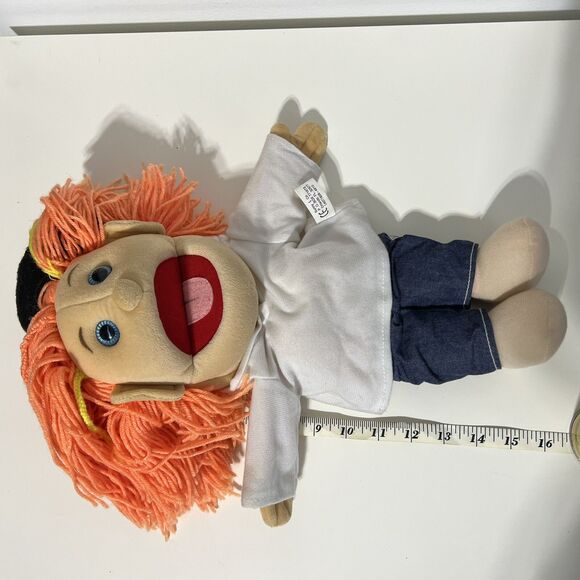 Sunny Toys 16” Orange Yarn Hair Girl White Top Glove Puppet Full Body Vintage - Picture 2 of 11